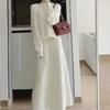 2024 Winter Fashion: V-Neck Long Sleeve Knit Sweater Dress & Casual Two-Piece Set
