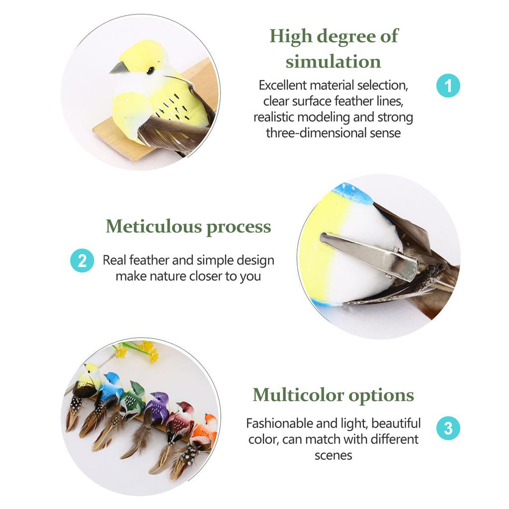 Simulated Feather Birds For Christmas