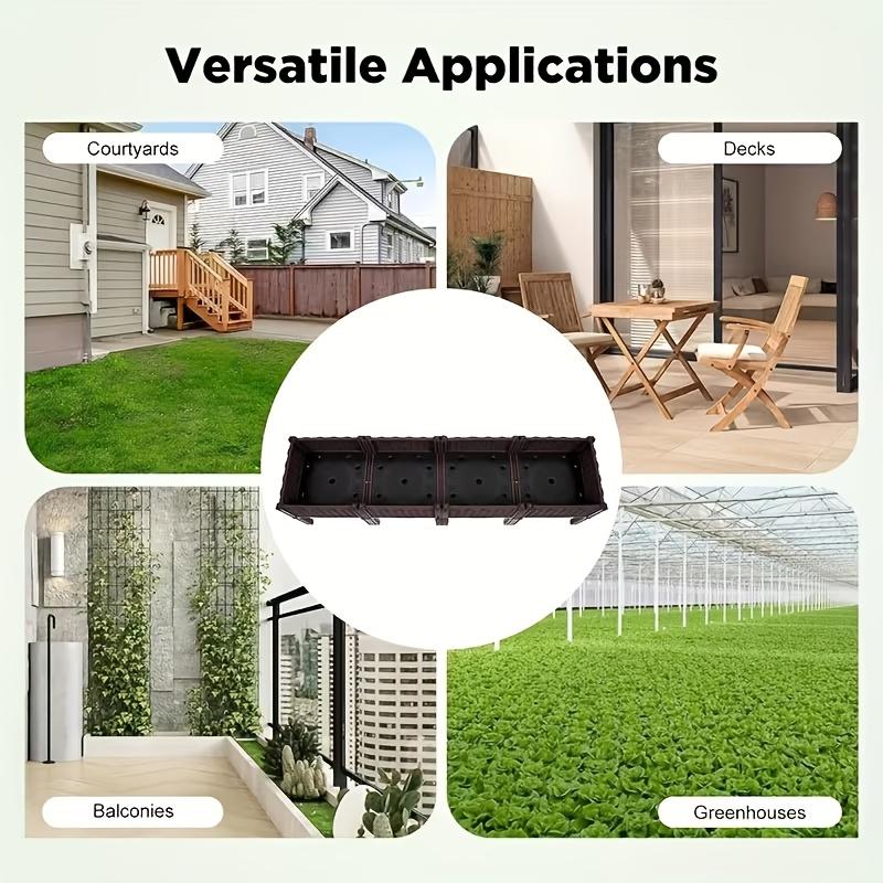 1/2 stuks Verhoogde Tuinbak met Poten, Traditionele Zwarte Gevlochten Plastic Container, Perfect Voor Tuinieren Buiten