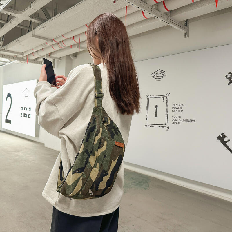 Camouflage Canvas Sling Bag – Durable & Stylish Crossbody Bag for Outdoor, Travel, and Everyday Use