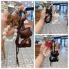 Pearl String Cat Bead Rope Keychain Cartoon Bag Hanging Charms INS Key Ring  Decoration