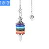 Lingdang-Schmuck für Männer und Frauen, Chakra-Dekorationsstil, siebenfarbiger Halbedelsteinkegel