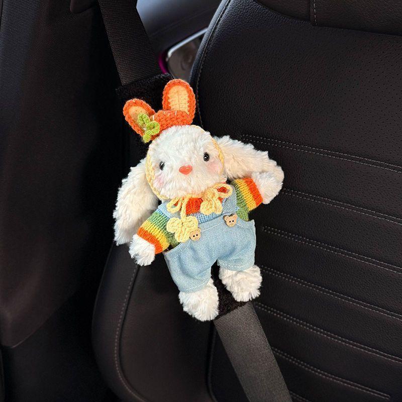 High Grade Cute Rabbit Car Seat Belt Shoulder Protector Women's Wear Resistant Clothing Auto Seat Belt Accessories