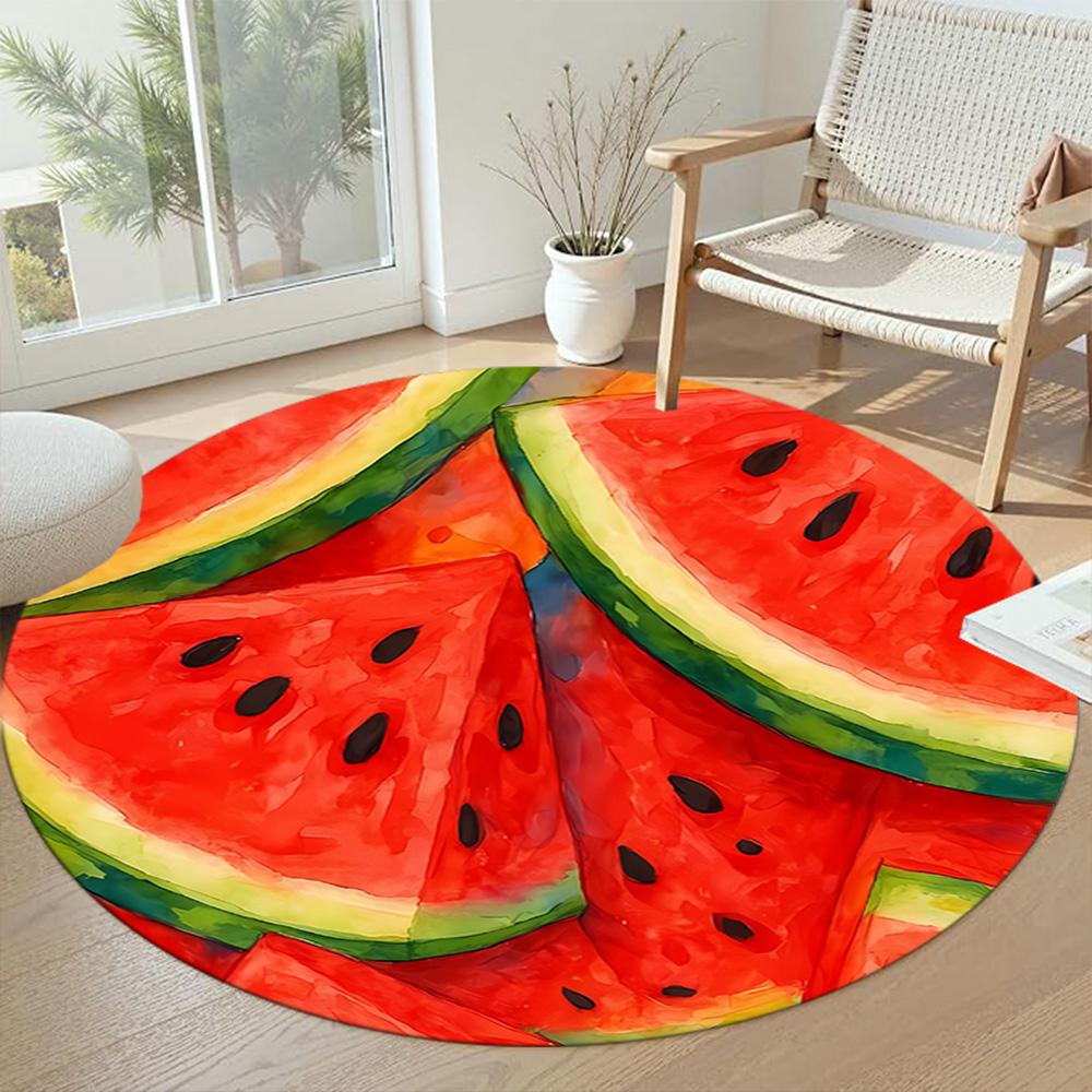 Fruit Round Office Rug Perfect for Balcony Study room Foyer Game Room Antislip Round Carpet Anime Office Decor Perfect Gift for Friends Family