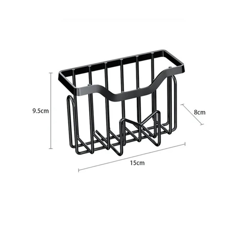 Stainless Steel Kitchen Organizer Space-Saving Rustproof Compact Sink Organizer Easy-To-Clean Sponge Holder For Daily Use