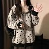 American high street stars full of hooded sweater women's spring and autumn new loose college style zipper cardigan jacket