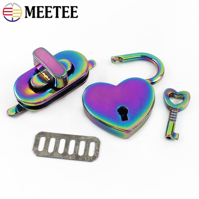Meetee 2/5/8 Bucăți Cataramă Metalică Colorată cu Blocare pentru Geantă de Mână Portofel Cutie de Monede Cataramă Padlock Decorativ Accesorii Hardware Înlocuibile pentru Genți