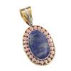 Natural Sodalite Gemstone 925 Solid Sterling Silver Two Tone Pendant 1.50" S0d49