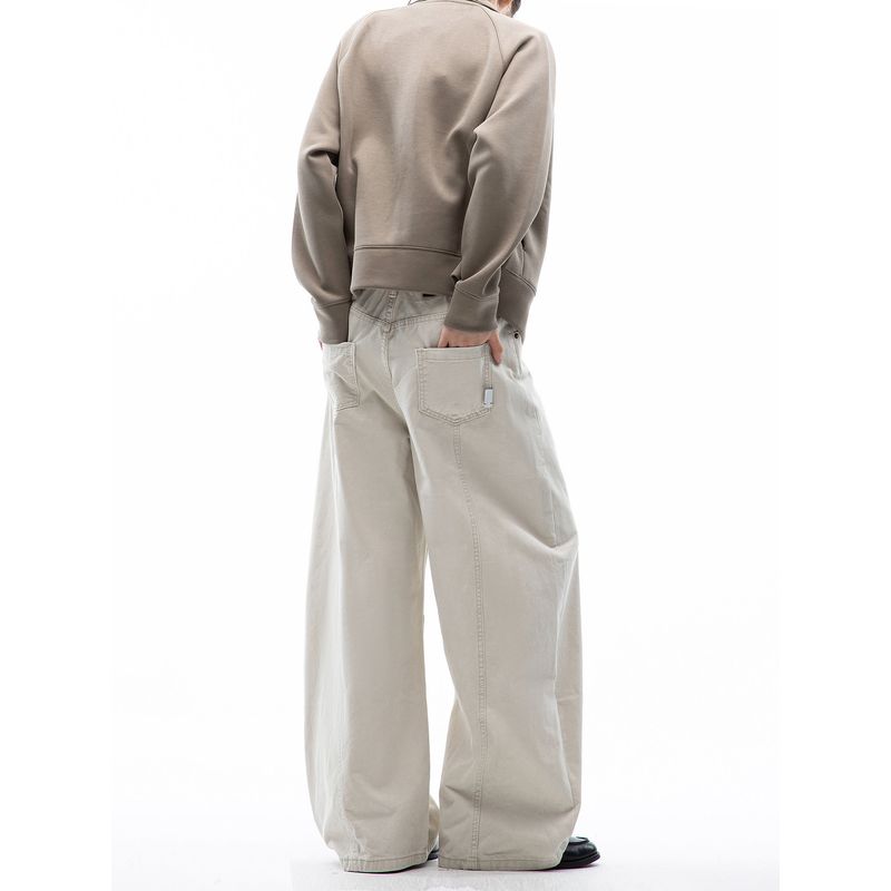 Dream Made American Retro Deconstructed Casual Pants for Men 2025 Autumn New Straight Loose Wide-Leg Pants