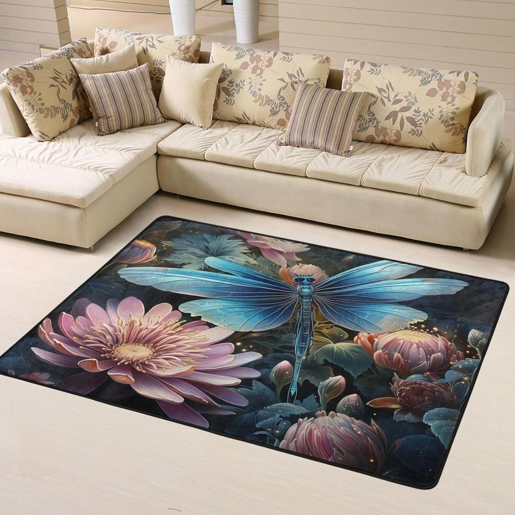 Non-Slip Doormat Low Profile Floor Mats Sugar Skull Rose Area Rug Entrance Mat Machine Washable Carpet for Bedroom Dining Room