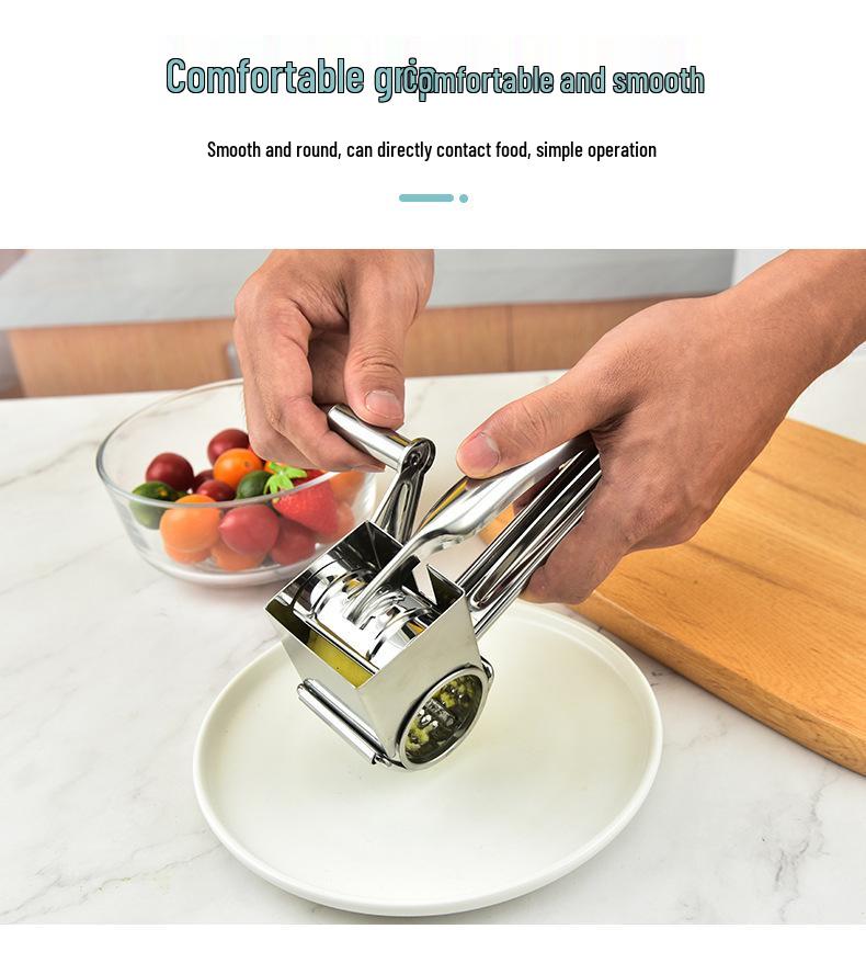 Stainless Steel Hand-Crank Rotary Cheese Grater for Home Use