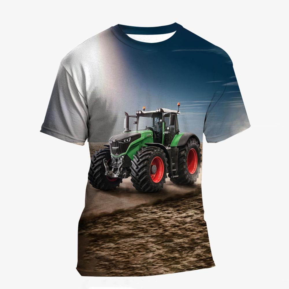 

3D-печать Новая футболка с трактором Модная детская крутая уличная хип-хоп смешная футболка для мужчин и женщин смешные летние топы с коротким рукавом S