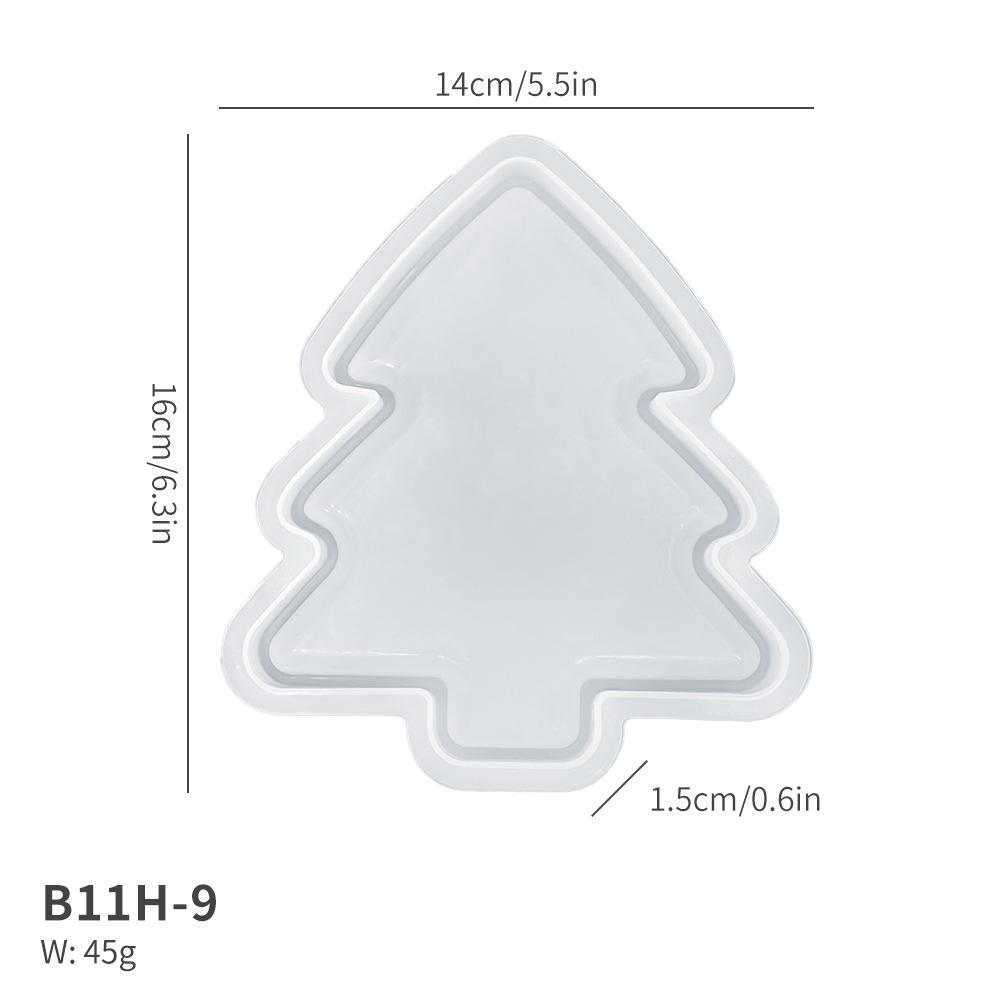 Christmas Series Fruit Tray Silicone Molds Plaster Epoxy Resin Casting Molds Snacks Nuts Storage Tray Christmas Ornaments