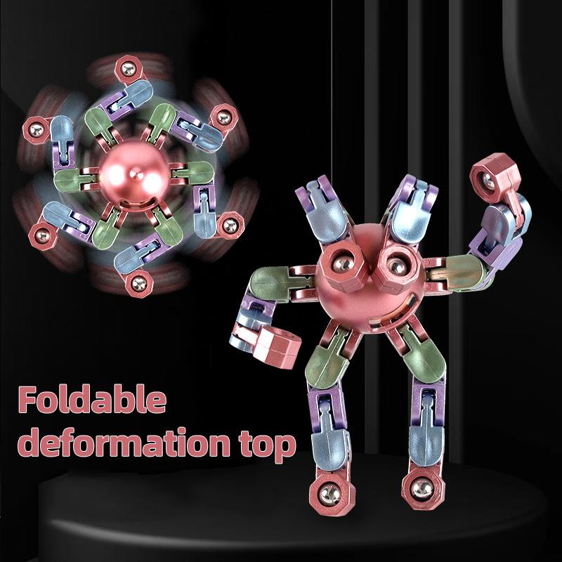 Spinner Fingertip Gyro Creative Decompression Finger Mechanical Gyro Folding Deformation Finger Gyro Toy