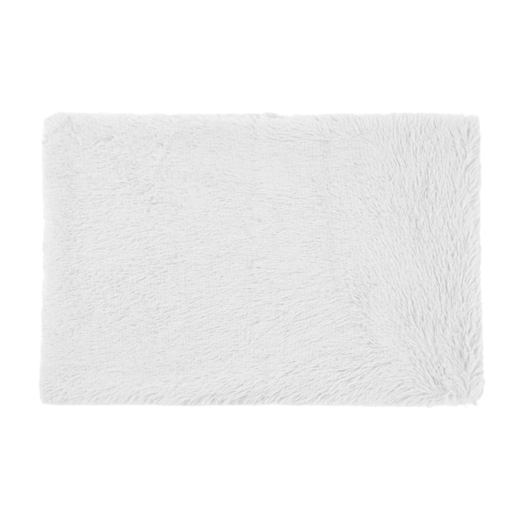 SCGEHA Pet Brushed Rug for Dogs and 3 3 Colors Blanket, Fluffy, Double-Sided Mat, Carpet, Cats, Large, Sizes, (White, Medium)