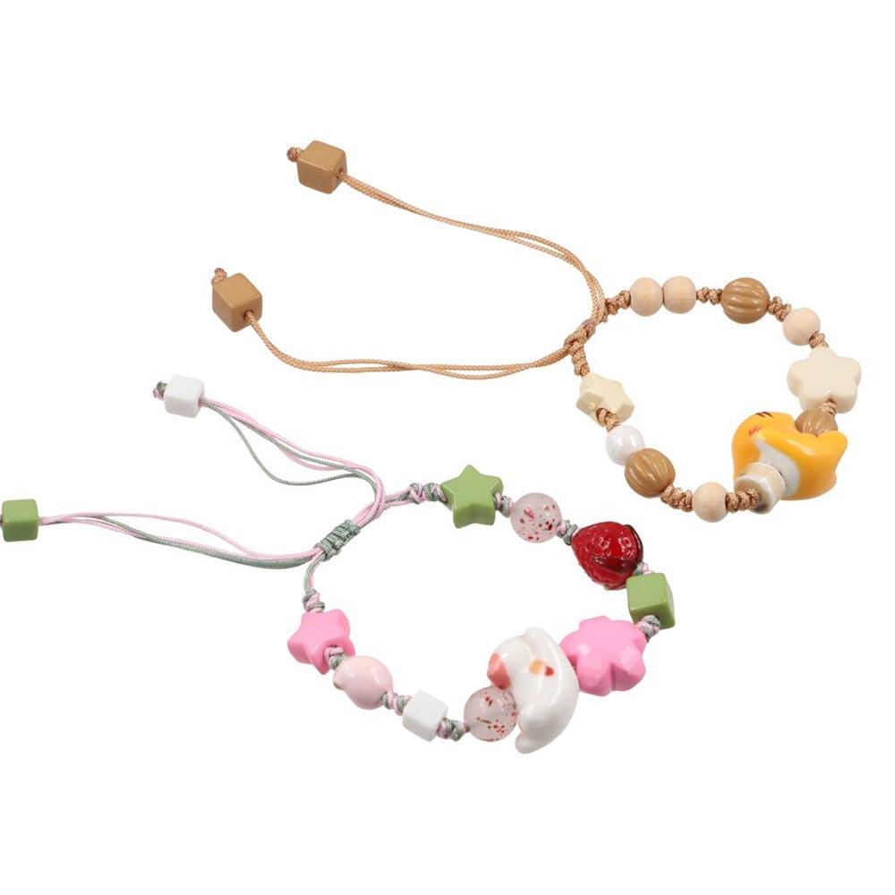 Lucky Cat Ceramic Cat Bracelet Handmade Cat Bead Bracelet Vintage Maneki Neko Bracelet  Women