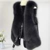 Autumn Winter Women Vest Short Style Splicing Solid Color Fur Coat