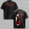 Anime Akame Ga Kill Washed Cotton T-shirt Clothes Summer Cartoon Akame Year Round Retro Fashion Vintage Short Sleeve Tshirt