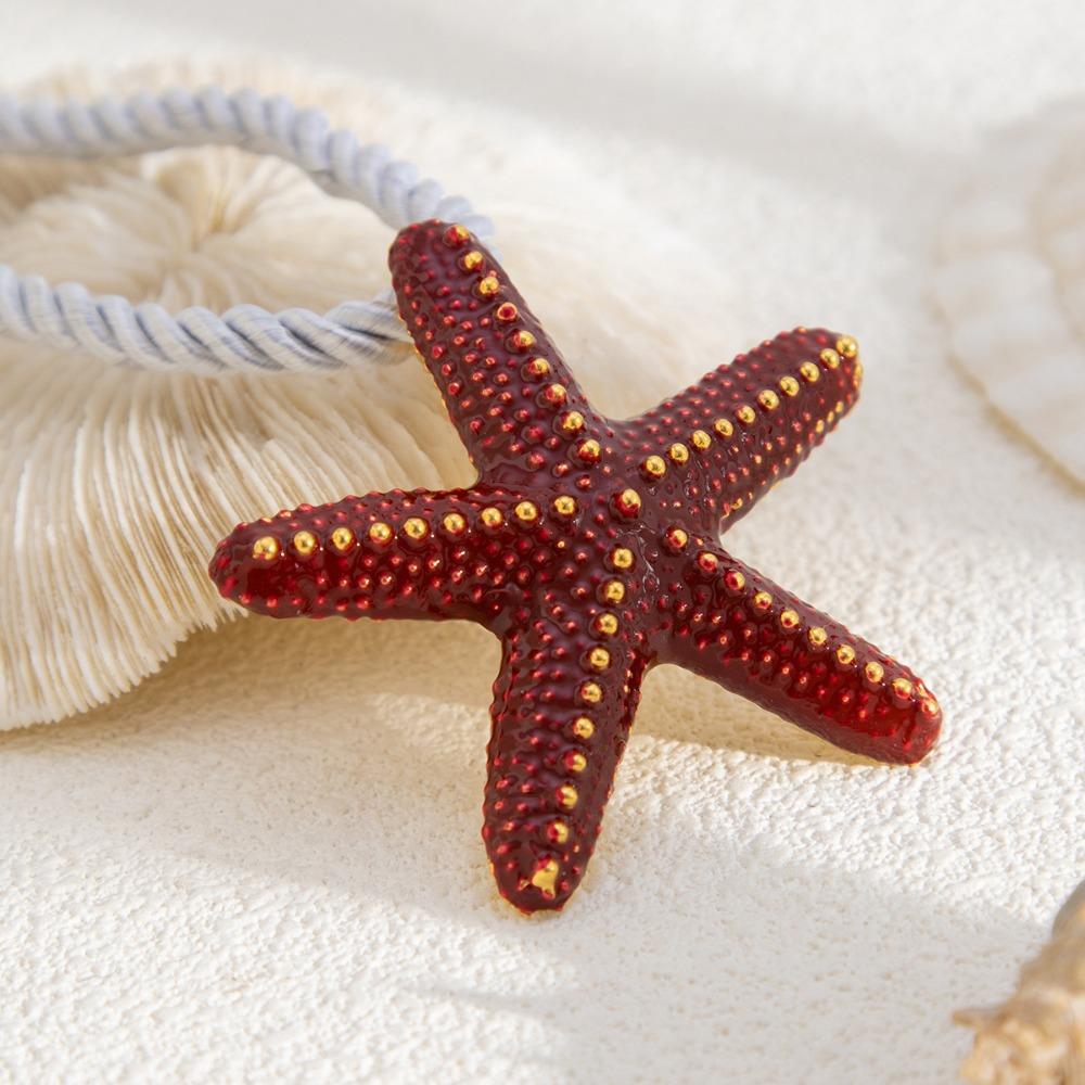 Adjustable Star Necklace Colorful Beach Jewelry Set Summer Starfish Earrings Stud  Girls