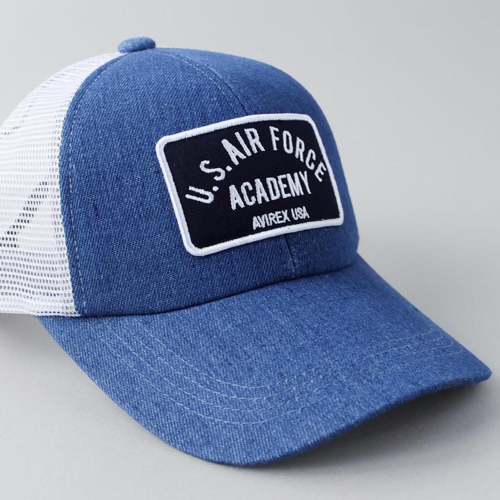 6 Panel Mesh Low American Baseball Air Force Sax [AVIREX] Cap, Cap, Embroidered, Men's Hat, MA-1, Military, Casual, Summer, Cap,
