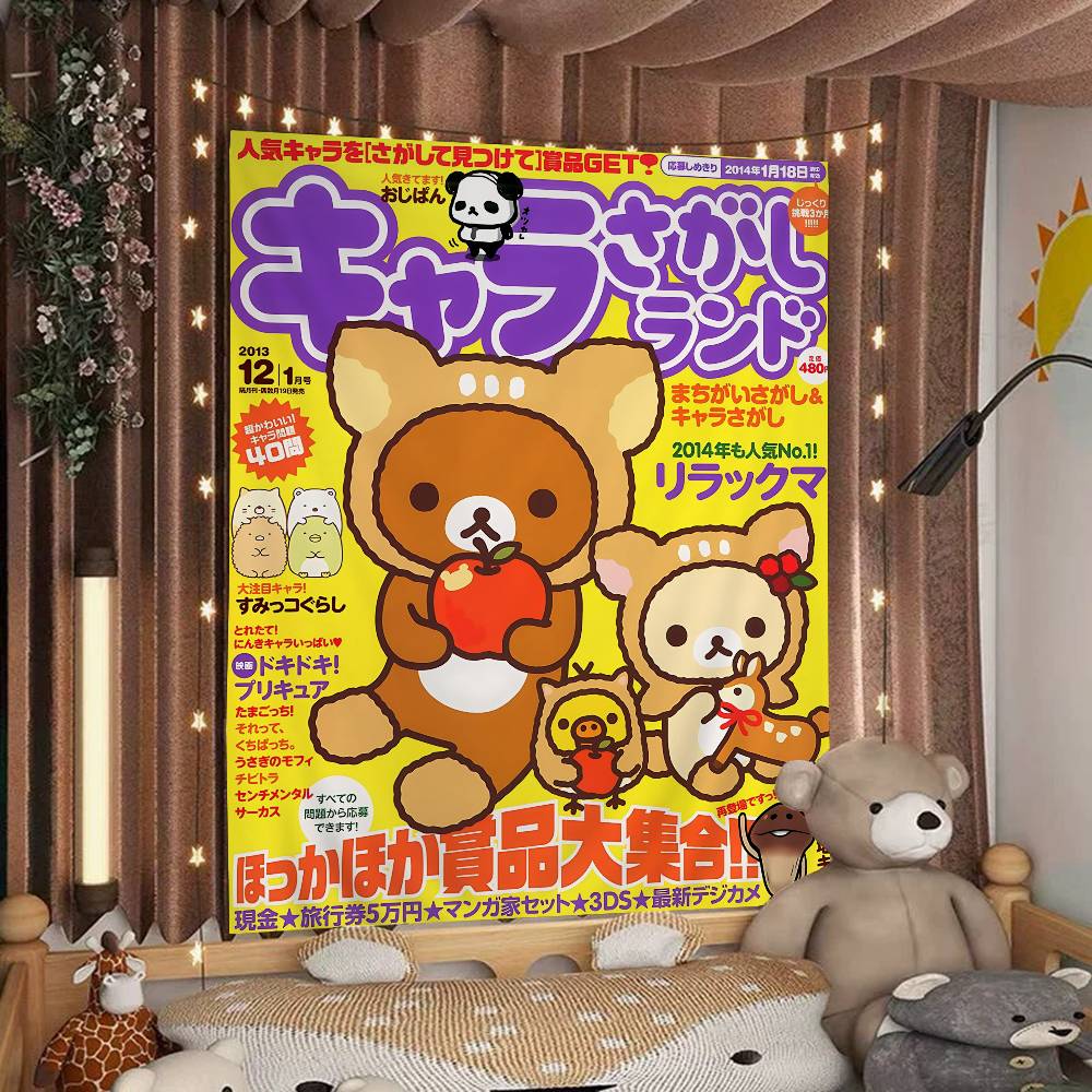 

Cartoon RRilakkuma Hanging Bohemian Tapestry Cheap Hippie Wall Hanging Bohemian Wall Tapestries Mandala Wall Hanging Home Decor 74x94cm(29x37in)