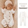 Unisex Spring/Fall Cotton Knit Sweater Romper for Babies