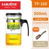 KAMJOVE Teiera con filtro a un pulsante Vetro resistente al calore Servizio da tè Teiera con filtro Tè Tè cinese Kung Fu Accessori per la cerimonia del tè