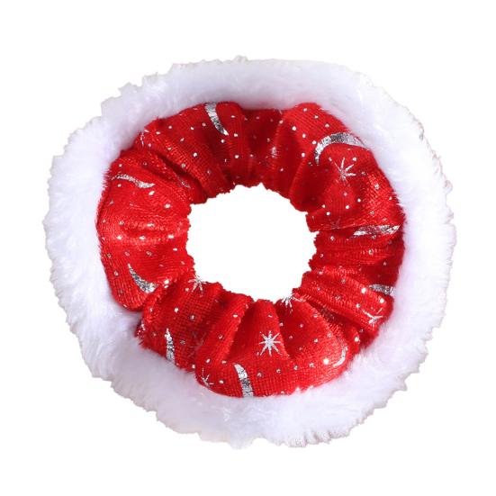 1/3/6Pcs Christmas Hair Ties Red White Velvet Hair Scrunchies Elastic Hair Band Ponytail Holder Glitter Sequins Snowflakes Hair Ropes