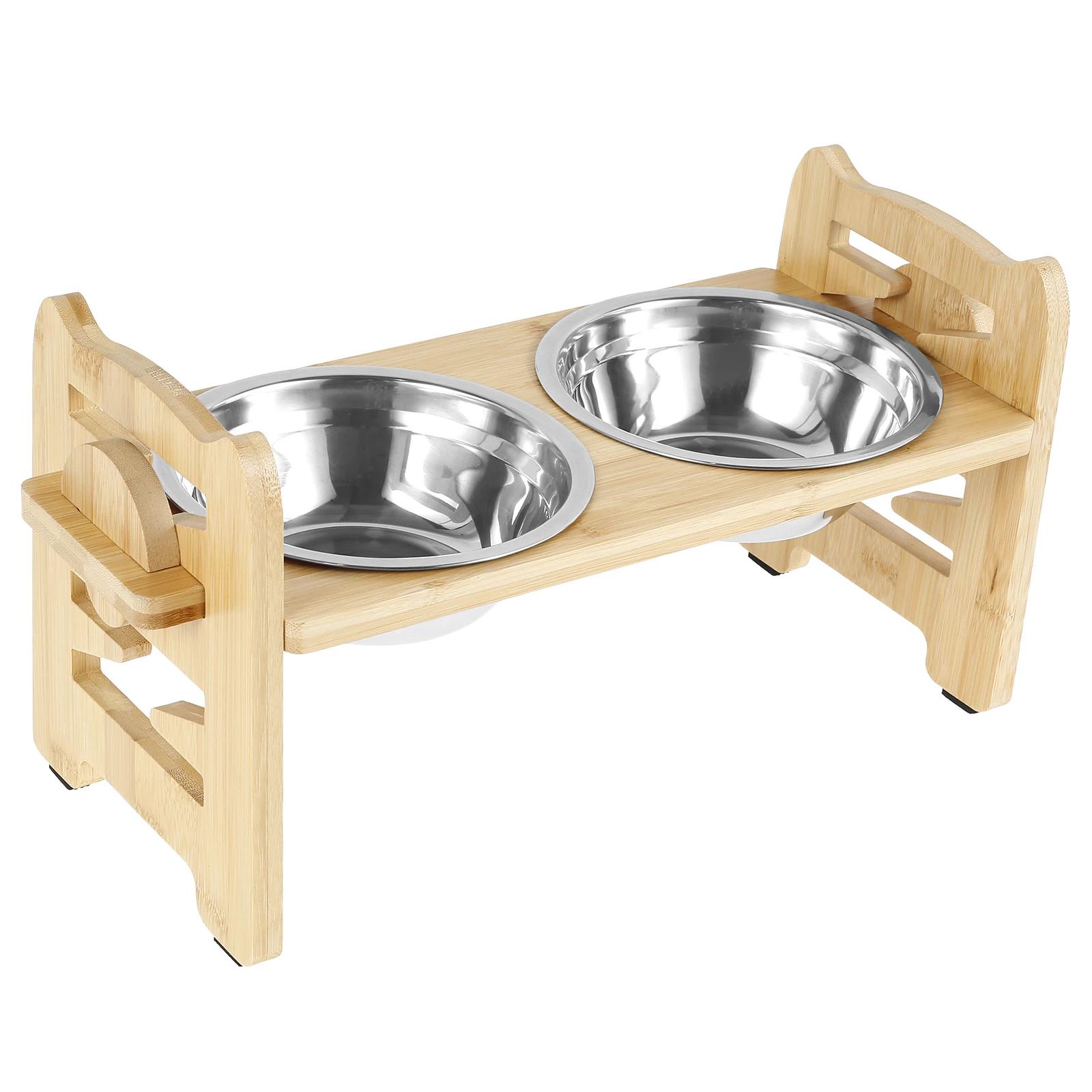 

Elevated Dog Bowls Height Adjustable 15° Tilted Dog Food Feeder with 2 Stainless Steel Bowls for Puppies Cats Pet Accessories 1PC