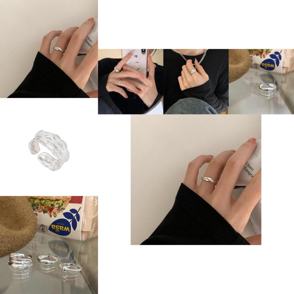 Unique Korean Style Smiley Face Geometric Open Adjustable Ring For Women Fashion