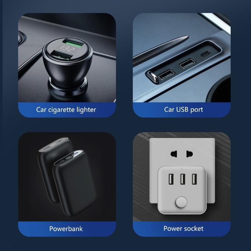 Car Fan Double Head USB Fan for Car, Vehicle Cooling Fan Brushless Motor 3 Speed, 360Rotation, for Car Dashboard