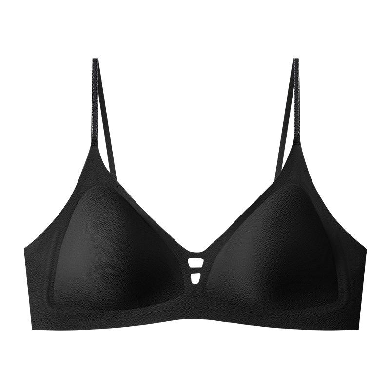 Summer new ultra-thin cool thin shoulder straps French triangle cup small chest gathered seamless back women's bra cover