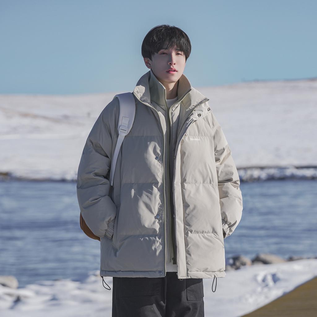 Fake Two Cotton-padded Jackets Mens Autumn and Winter Short Bread Clothing Winter Collar Thickened Cotton-padded Jacket Mens Style