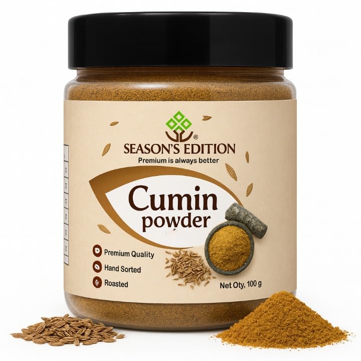 Season s Edition Bhuna Jeera Powder, Roasted Brown Cumin Powder- 100gm | No Added Preservatives, Fillers & Colours - Organic Coarse Ground Pure Cum