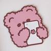 Drinks Cup Coaster Silicone Cartoon Animal Cute Lightweight Prevent Sliding Colorful Cup Mat Phone Bear