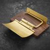 Walnut Wall Mounted Bathroom Paper Towel Holder Brushed Gold Roll Paper Holder Toilet Paper Holder Mobile Phone Holder Aluminum