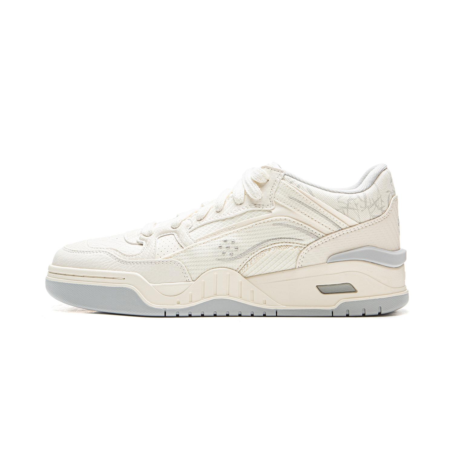 Li Ning Moon White 2MID Slip Resistant Cushioning Abrasion Resistant Lightweight Breathable Height Increasing Mid top AGCV331-1 43