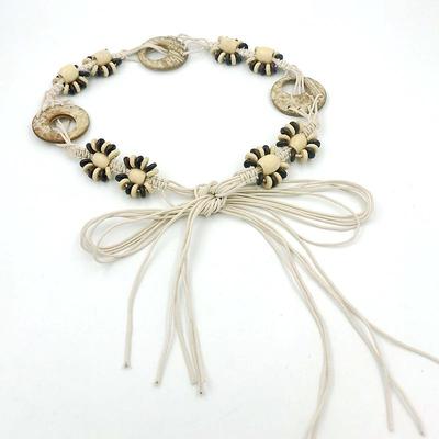 Böhmische handgewebte Perlen-Taillenkette aus Kokosnussschalen für Damen