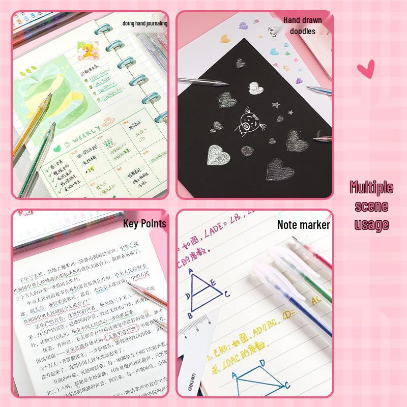 Colorful Gel Pen Set: Star Glitter, Color-Changing, Shiny Journaling Pen for Kids