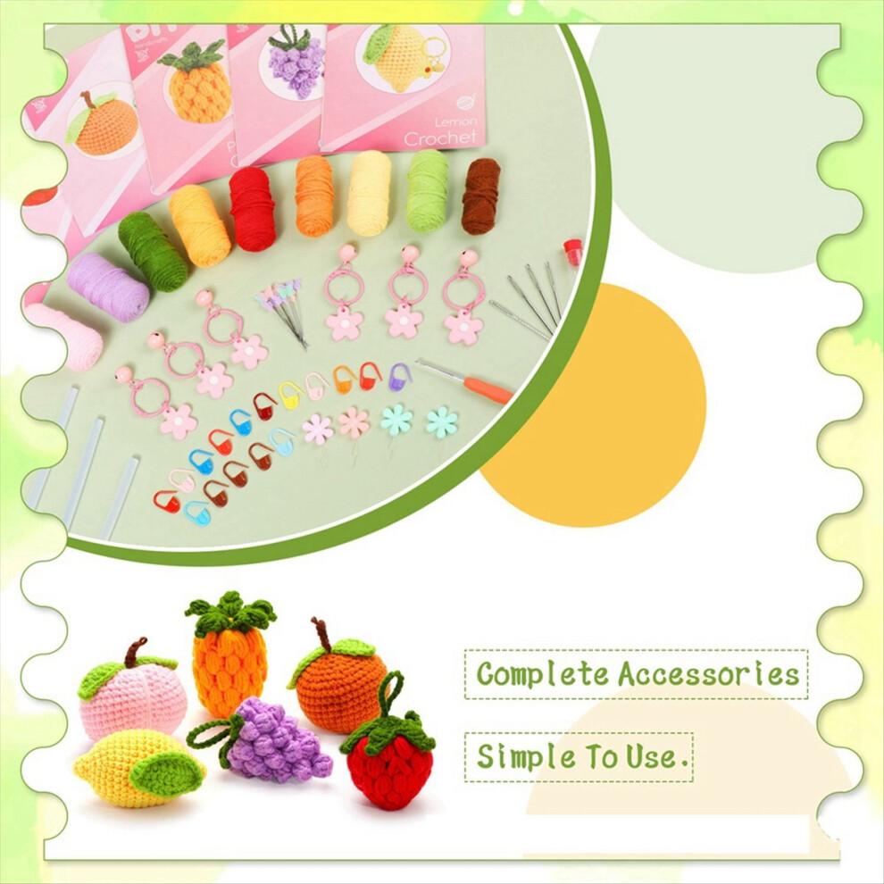 Complete Crochet Kits for Beginners, DIY 6 PCS Fru