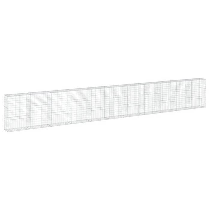 VidaXL Gabion Basket with Lid 1100x50x150 Cm Galvanized Iron, Gabion Wall, Gabion Retaining Wall, Fence In 3295164