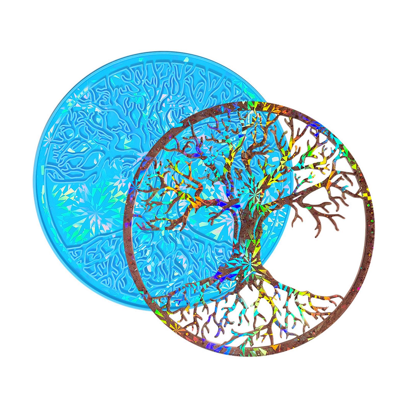 

Силиконовая форма для настенного подвеса в виде дерева жизни, декоративная форма для настенного подвеса из эпоксидной смолы, голографическая подставка для украшения рабочего стола B