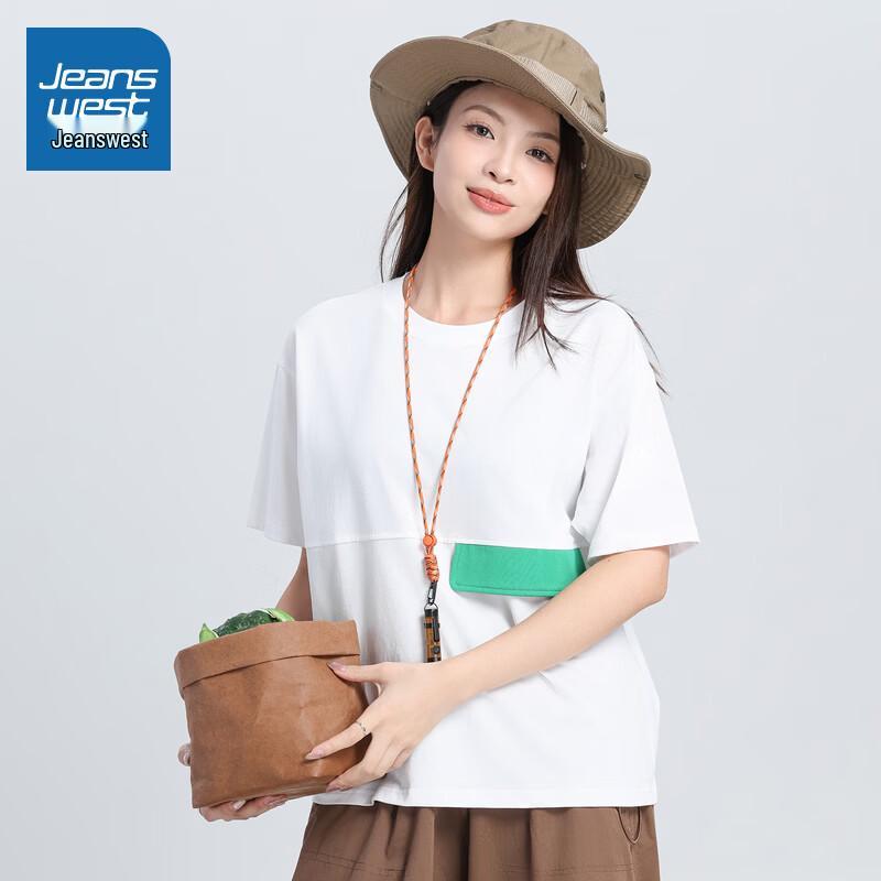 Jeanswest Women s 2026 Spring Pure Cotton Short Sleeve Patch Pocket T-Shirt XL