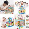 Large Wooden Multifunctional Educational Bead Box For Kids With Shape Sorting And Sensory Play Features