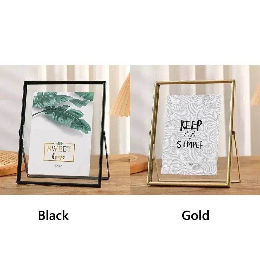 4/6/7/8/10 Inch Metal Photo Frame Multi-purpose Rectangle Acrylic Screen Picture Holder Gold Black Picture Frame Photo Display