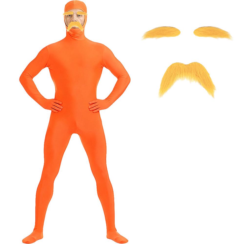 Unisex Orange Elastic Zentai Bodysuit Costume for Halloween Cosplay