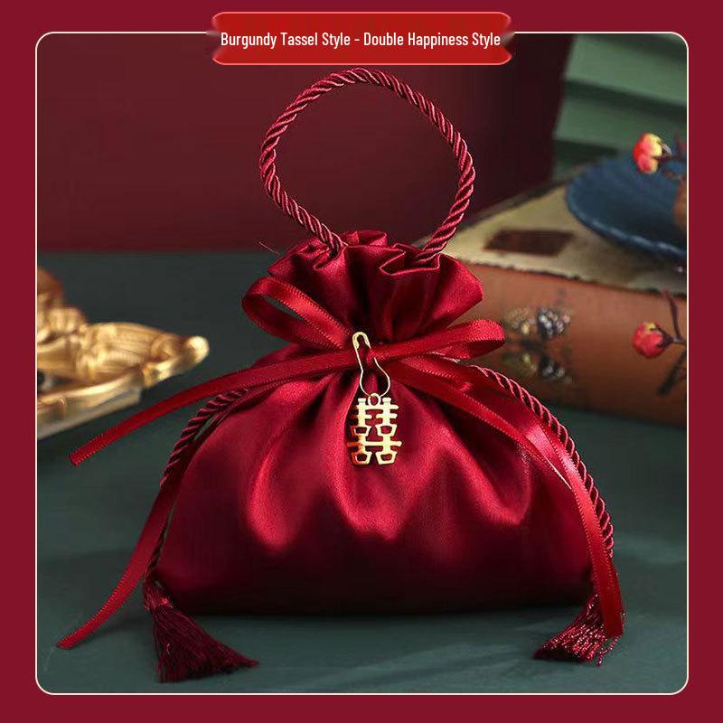 Hochzeits-Bonbon-Geschenkboxen aus Seidensatin