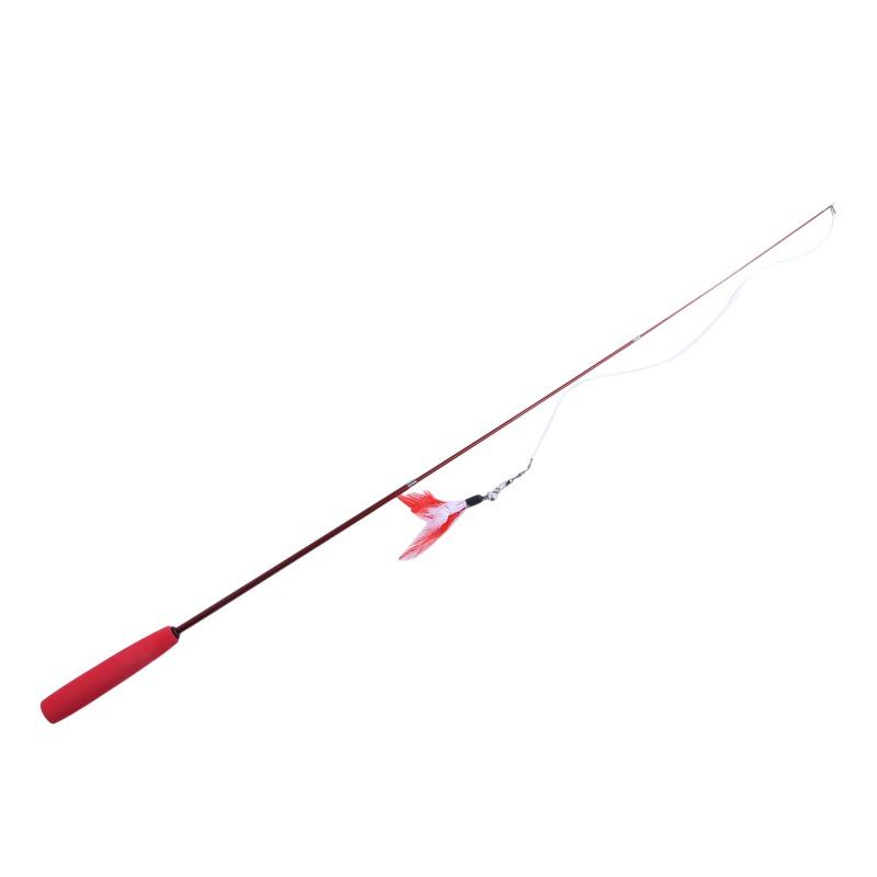 Pet Cat Toy Super Long Three Section Telescopic Rod Retractable Cat Teaser Stick Cat Teaser Supplies