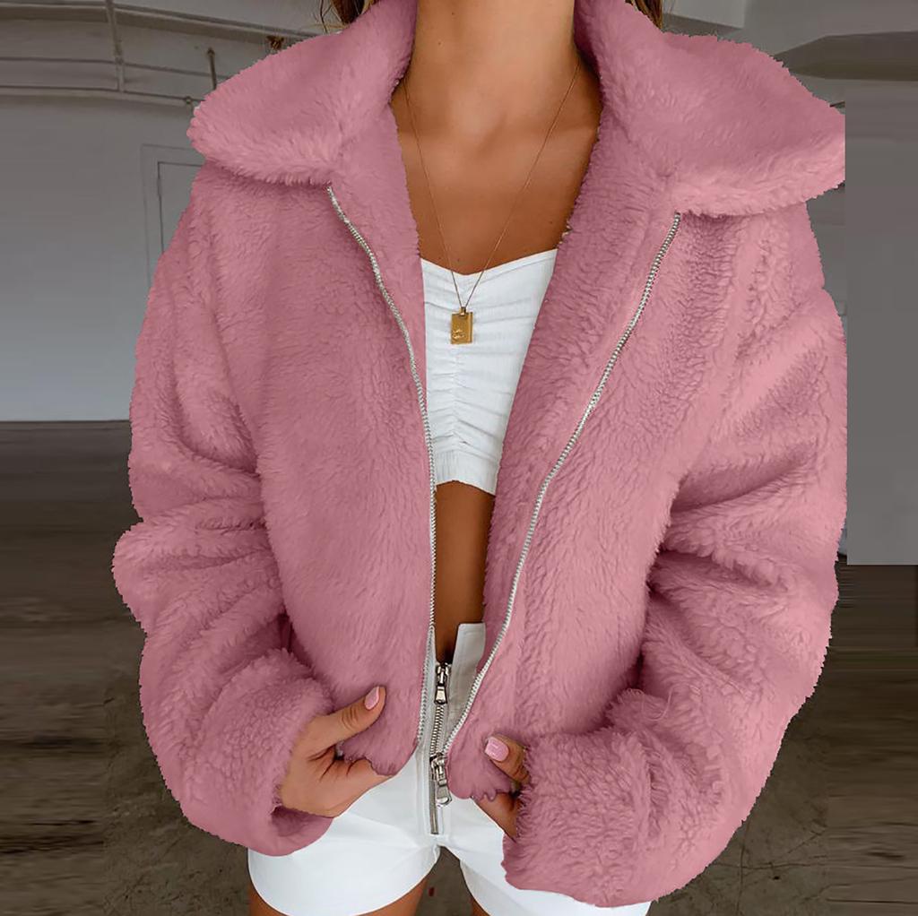 pink plush jacket