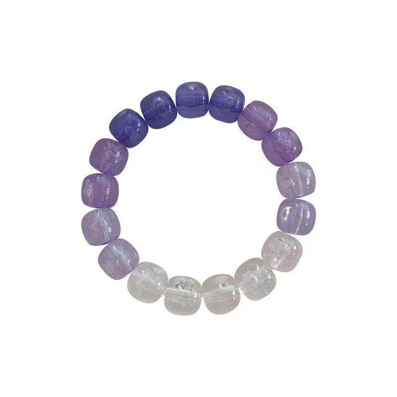 Starry Sky Gradient Luminous Bracelet: Soft Wrap-Around Beaded Jewelry for Couples and Students